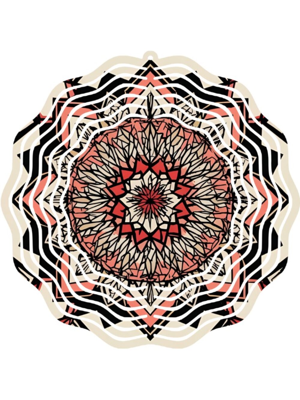 Mandala Wind Spinner 10" Metal Outdoor Garden Decor Colorful Hanging Ornament 3D